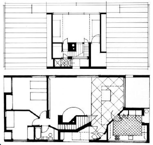 Planos de Casa Vanna Venturi de Robert Venturi