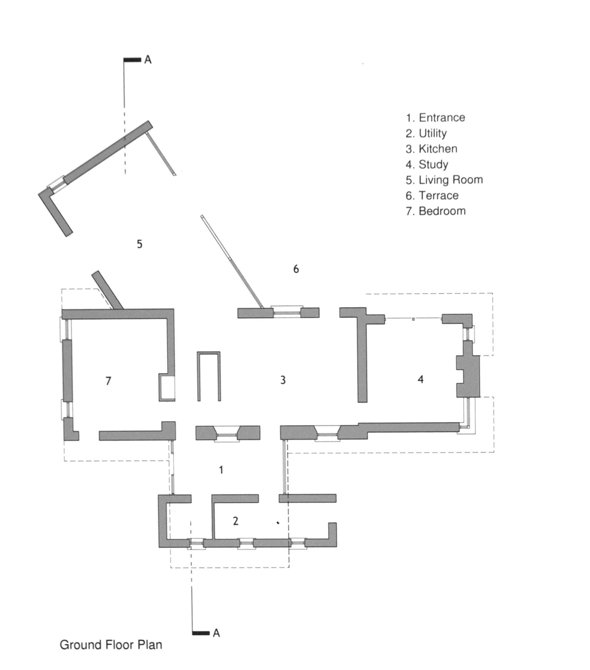 Plano de Plug-in Cottage de MacGabhann Architects
