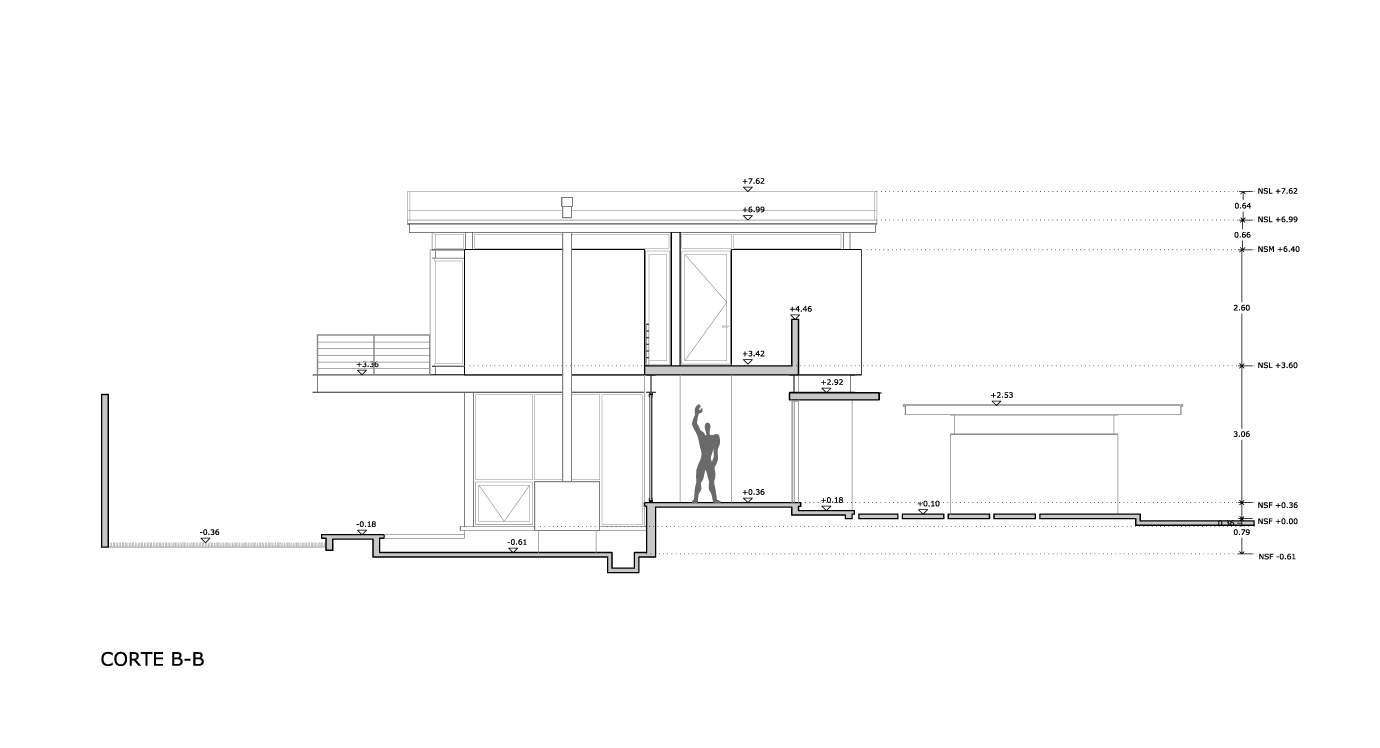 Plano de Corte de Casa Bambara Street de Shaun Lockyer Architects